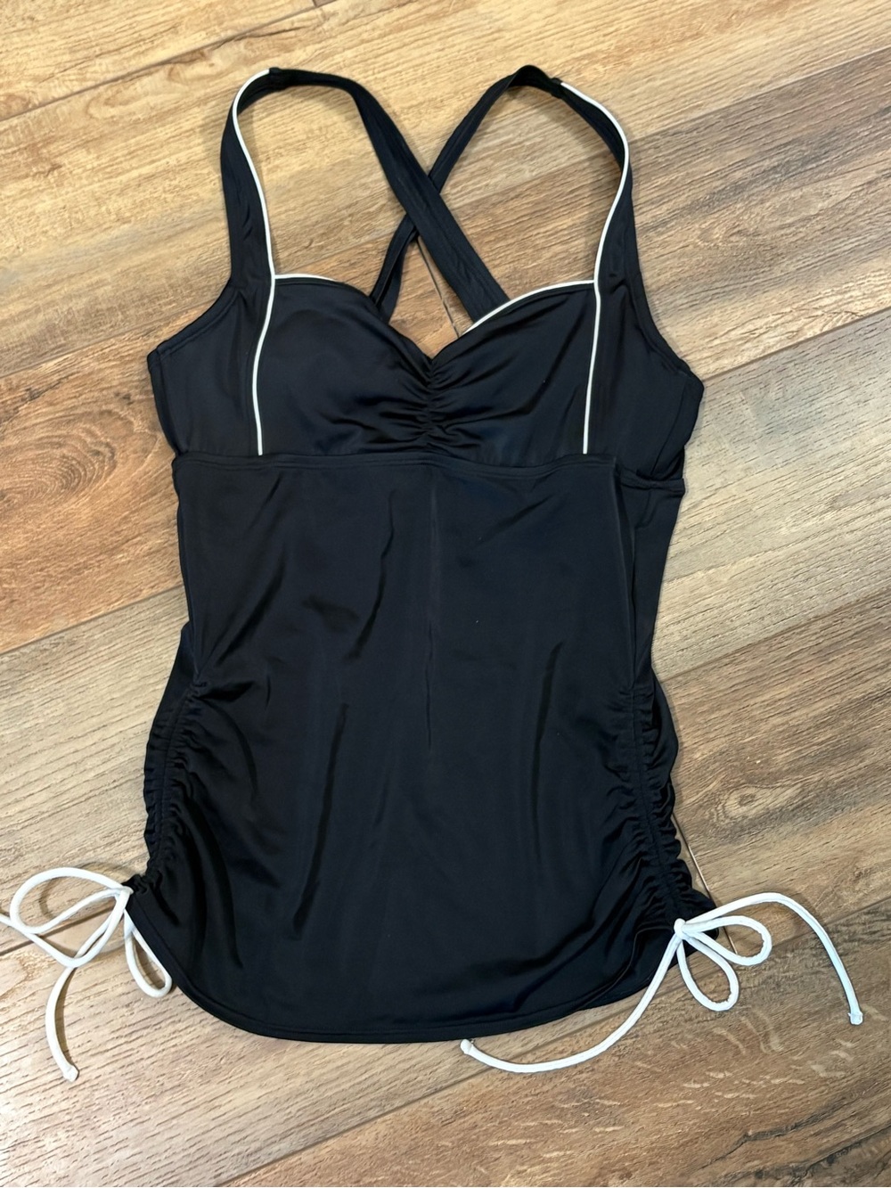 Speedo Black Swimwear Top with White Logo Accent